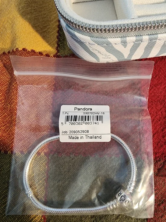 Pandora Silver Bracelet NEW, 2 Charms &  Jewelry Travel Case - Picture 2 of 16